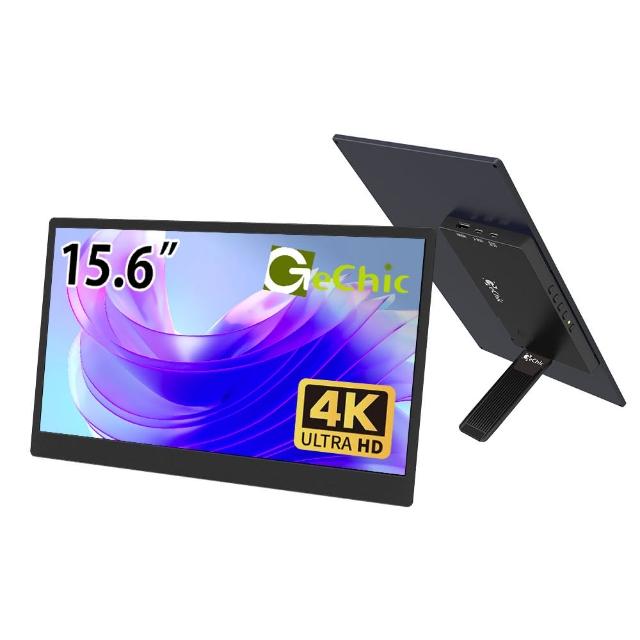 【GeChic 給奇創造】M153U 15.6吋 4K 可攜式螢幕(6mm超輕薄/ 支援橫豎翻轉/ 霧面不眩光)