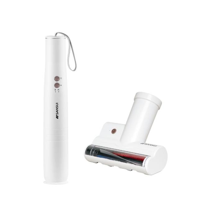 【SANSUI 山水】輕淨吸迷你無線吸塵器+塵蹣刷組(SVC-DD1/SVC-L175/SVC-PP3)