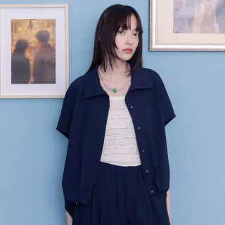 【gozo】抗UV抗皺下擺抽皺涼感連袖襯衫(兩色)