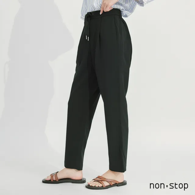 【non-stop】慢步節奏抽繩錐形長褲-2色