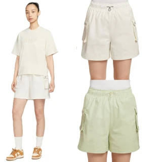 【NIKE 耐吉】AS W NSW WVN HR SHORT GCEL 兩色任選 綠/米白 女款 短褲 休閒褲 口袋(IH9273047/IH9273397)