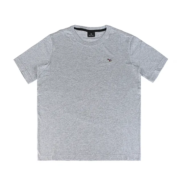 【Paul Smith】PAUL SMITH 簽字LOGO刺繡布章多彩斑馬圓領短袖T恤(男款/灰)