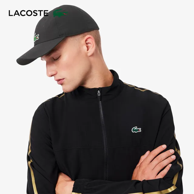 【LACOSTE】中性款-Lacoste網球 x Novak Djokovic棒球帽(黑色)