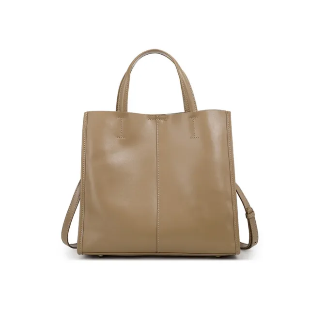 【米蘭精品】現貨+預購 真牛皮側背包真皮托特包斜背包單肩包手提包隨身女包包(復古大容量水桶4色t1le48)