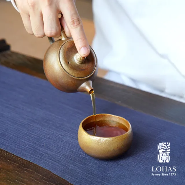 【LohasPottery 陸寶】大漠金沙-晚霞杯(60ML 原礦陶 茶具茶杯 主人杯 附雅緻收納布袋)