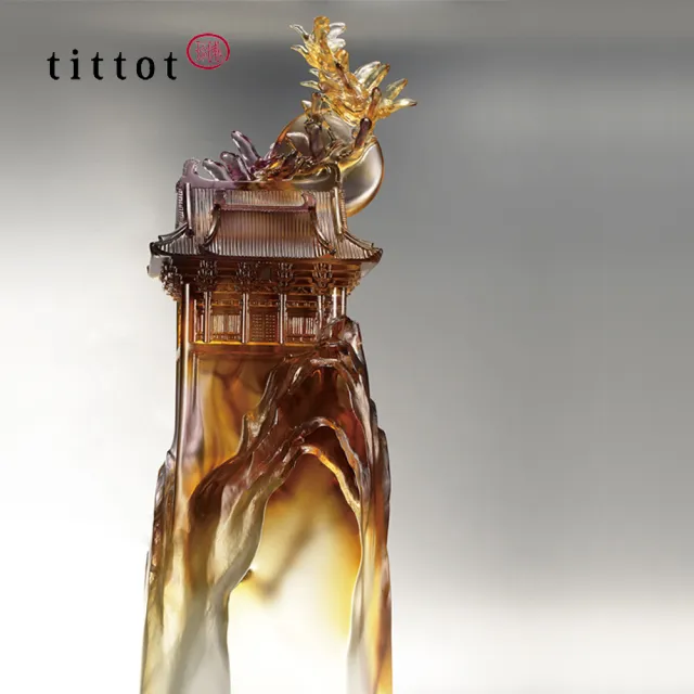 【tittot 琉園】更上一層樓_升官_高昇(琉璃/禮物/玻璃/水晶/藝術品/擺飾/禮贈/企業/送禮/更/上/一/層/樓)
