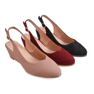 【A.S.O 阿瘦集團】A.S.O 健步美型系列-簡約素面羊絨楔型鞋(女鞋_3色任選)