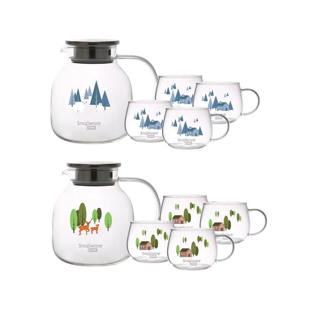 【CorelleBrands 康寧餐具】耐熱玻璃圓壺組-1680ML(兩款可選)-出清品