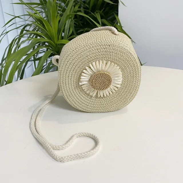 【巴黎精品】現貨+預購 草編包手提包渡假風單肩側背包大容量流蘇編織包(洋氣時尚太陽花女包包5色a1ko3