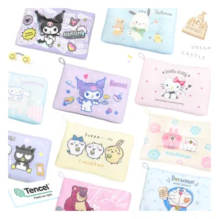 【享夢城堡】雙面天絲水洗枕50x33cm(多款卡通任選-酷洛米大耳狗吉伊卡哇KITTY卡娜赫拉酷企鵝哆啦A夢)