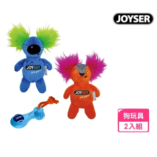【JOYSER】犬用 耐咬發聲系列（我是考拉｜松鼠掛環-橘｜骨頭）*2入組(寵物玩具、狗玩具、犬玩具)