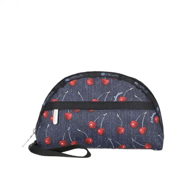 【Lesportsac】雙拉鍊手拿包 化妝包 收納包 送禮 禮物 推薦 女包(夏日櫻桃)