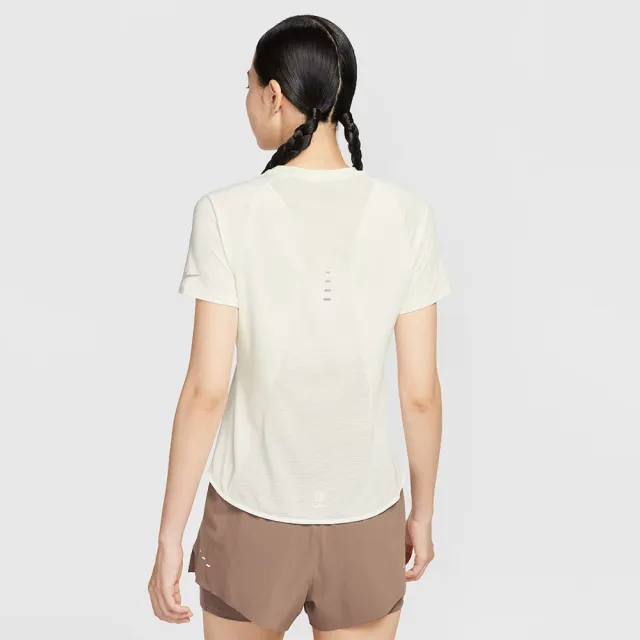 【NIKE 耐吉】短袖上衣 運動 休閒 女 AS W NK SWIFT DF SS TOP GCEL 米黃色(II0465047)