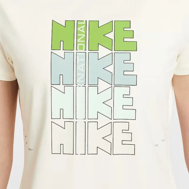 【NIKE 耐吉】短袖上衣 運動 休閒 女 AS W NK SWIFT DF SS TOP GCEL 米黃色(II0465047)