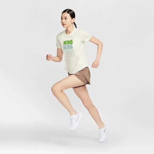 【NIKE 耐吉】短袖上衣 運動 休閒 女 AS W NK SWIFT DF SS TOP GCEL 米黃色(II0465047)