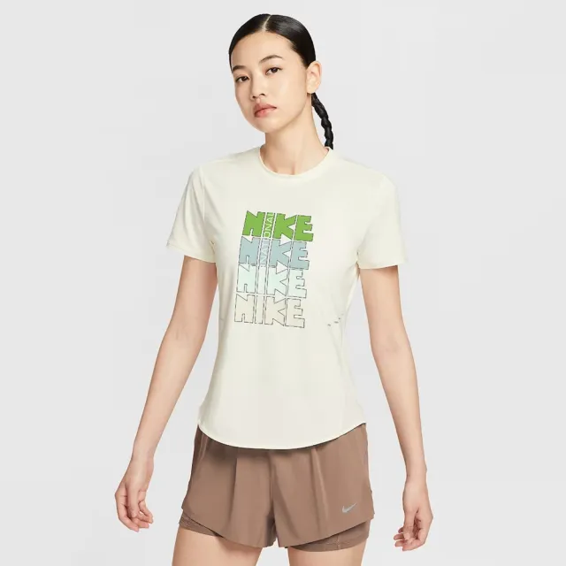 【NIKE 耐吉】短袖上衣 運動 休閒 女 AS W NK SWIFT DF SS TOP GCEL 米黃色(II0465047)
