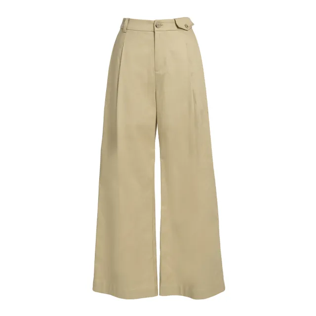 【OUWEY 歐薇】都會萊賽爾寬直筒長褲(卡其；S-L；3252396642)