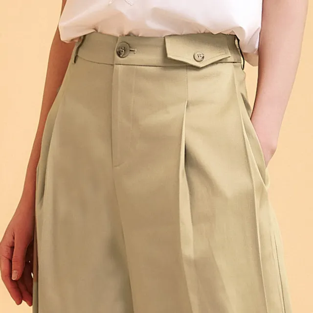 【OUWEY 歐薇】都會萊賽爾寬直筒長褲(卡其；S-L；3252396642)