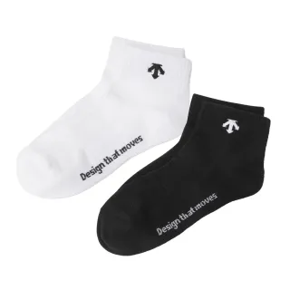 【DESCENTE】迪桑特 中性 基本款運動中筒襪(黑色/白色)