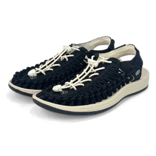 【KEEN】UNEEK CANVAS 彈性編織涼鞋 女 黑 戶外防滑護趾溯溪鞋 休閒帆布羅馬沙灘情侶涼拖鞋 1028565