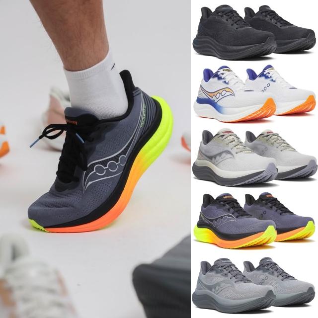 【SAUCONY 索康尼】TRIUMPH 23 男款 一般楦 寬楦 慢跑鞋(S21023 黑 白藍 灰 影灰 化石灰 緩衝 勝利)