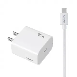【KINYO】PD20W 單孔充電器+Type-C快充線1.5M(APDCB-001W)
