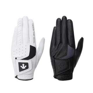 【DESCENTE】GOLF 迪桑特 男士 左手 羊皮高爾夫球手套(黑色/白色)