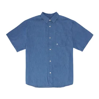 【CONVERSE】COOL MAX DENIM SHIRT DENIM BLUE 短袖 襯衫 男上衣 藍色(MCH628-UHA)