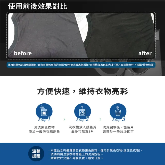 【Heitmann 海特曼】黑色衣物專用護色片Ultra(黑色衣物護理)