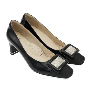 【A.S.O 阿瘦集團】A.S.O 窩心系列-輕奢優雅金屬鍊條高跟鞋(女鞋_黑色)