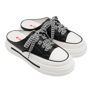 【A.S.O 阿瘦集團】BESO LITE WALK系列-韓系撞色真皮厚底休閒穆勒鞋(女鞋_黑色)