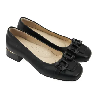 【A.S.O 阿瘦集團】A.S.O 窩心系列-烤漆釦質感簡約跟包鞋(女鞋_黑色)