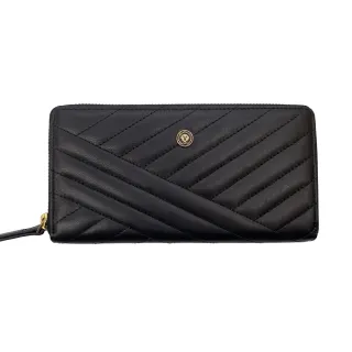 【CROSS】台灣總經銷 限量1折 頂級小牛皮山形拉鍊長夾 莫妮卡系列 全新專櫃展示品(黑色 送禮盒提袋)