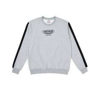 【FILA官方直營】#復古飛馳 中性長袖圓領T恤-中麻灰(1TEZ-5405-MY_253)