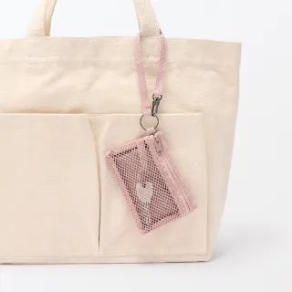 【MUJI 無印良品】聚酯纖維卡片夾 約8×12cm(卡其/粉紅)
