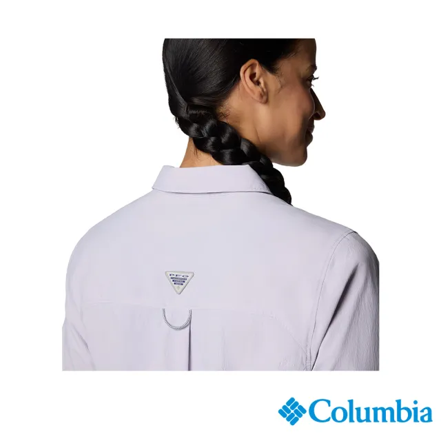 【Columbia 哥倫比亞】女款-女防曬UPF50快排短袖襯衫-淡紫色(UFL69720AZ/JS)