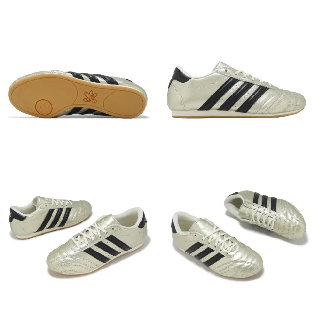 【adidas 愛迪達】跆拳道鞋 Taekwondo Lace W 女鞋 金 黑 皮革 膠底 休閒鞋 愛迪達(JP8132)