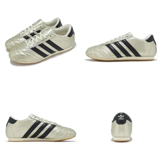 【adidas 愛迪達】跆拳道鞋 Taekwondo Lace W 女鞋 金 黑 皮革 膠底 休閒鞋 愛迪達(JP8132)