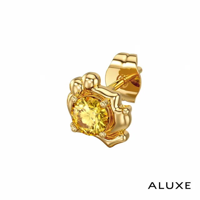 【ALUXE 亞立詩】10K金 黃寶石 寶石耳環 The Pooh 小熊維尼 迪士尼系列 ESDW002(單只)