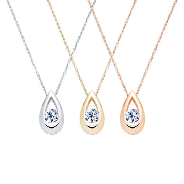 【ALUXE 亞立詩】GIA 0.30克拉 DSI1 3EX 18K金 鑽石項鍊 溫婉之淚 水滴形 NS0666(3色任選)