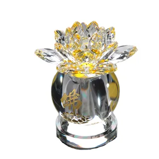 【十方佛教文物】黃晶蓮花舍利塔11.5公分L(避邪平安財運順利)