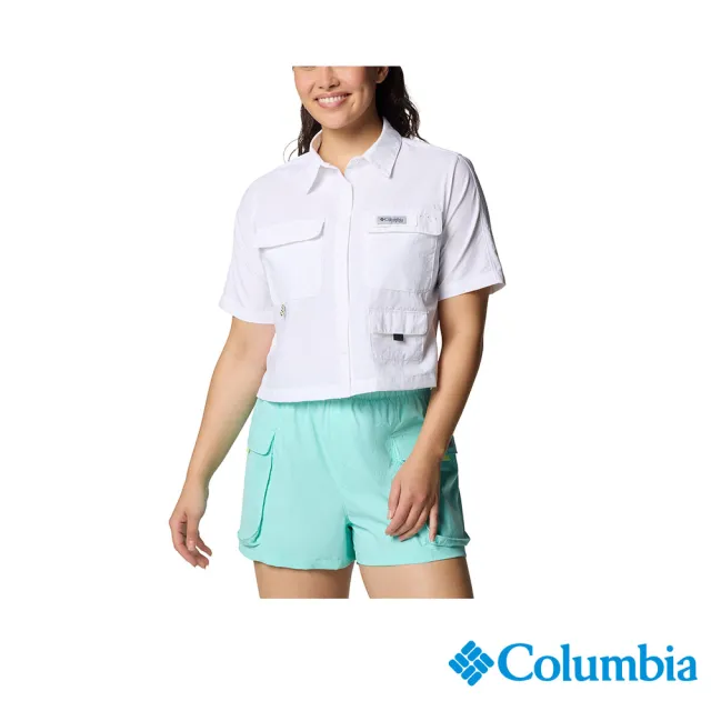 【Columbia 哥倫比亞】女款-女超防曬UPF50快排短袖襯衫-白色(UFL61010WT/JS)