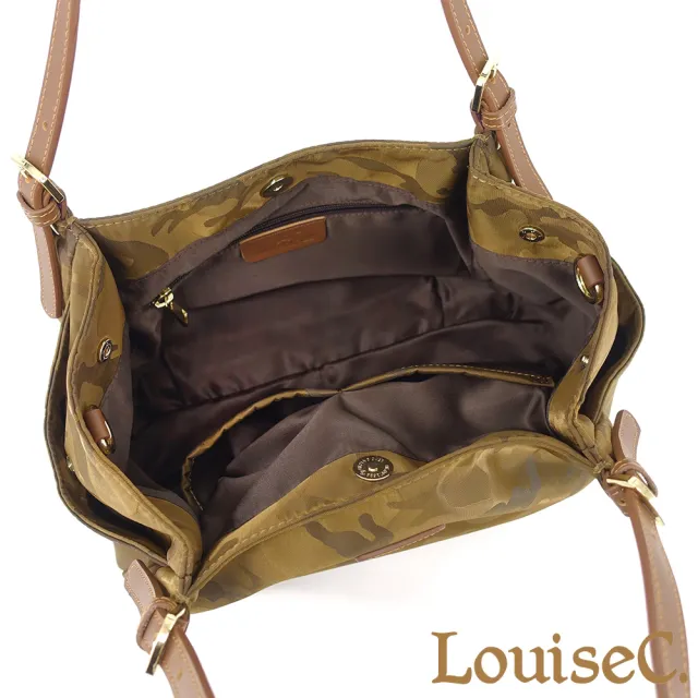 【LouiseC.】雙11 Tree House 牛皮 輕盈尼龍 優雅高質感迷彩 肩背斜背防水包 5色 可拆式內袋設計 CC02478