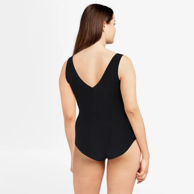 【Chantelle 仙黛爾】Soft Stretch.涼感無痕透氣V領連身Body XS-XXL 黑色.16A80_011(超強彈力.超包覆)