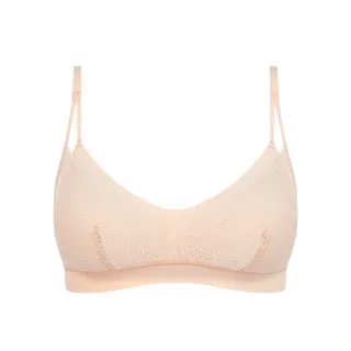 【Chantelle 仙黛爾】Soft Stretch.蕾絲雙肩帶無痕輕運動內衣 粉膚色.11GQ9_01N(超強彈力.超透氣觸感.包覆)