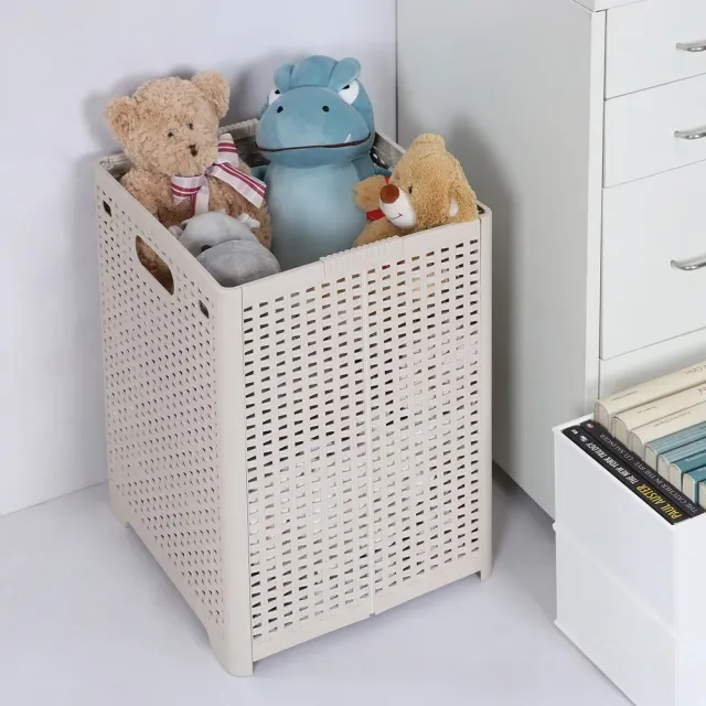 【NITORI 宜得利家居】可折疊收納洗衣籃 43L LMO SR2 DH(DECO HOME 折疊收納 收納洗衣籃 洗衣籃)