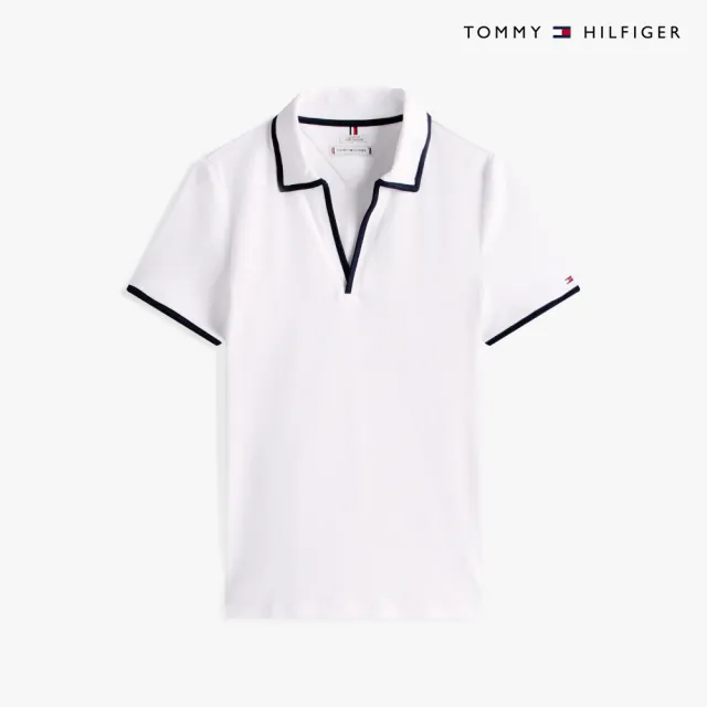 【TOMMY HILFIGER】官方旗艦館 對比飾邊開領 Polo 衫_裸色