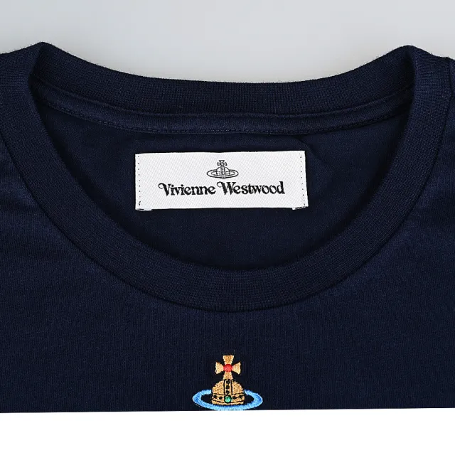 【Vivienne Westwood】Vivienne Westwood Orb Peru 土星LOGO純棉短袖T恤(女款/深藍)