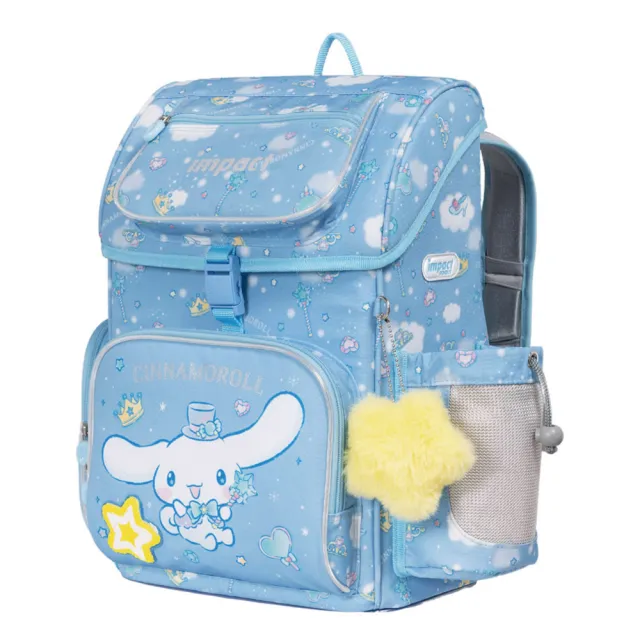 【IMPACT 怡寶】大耳狗喜拿Cinnamoroll-懸浮磁扣護脊書包-粉藍 IMCM7062LB(適合120-140公分孩童使用)
