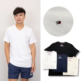 【Tommy Hilfiger】Tommy Hilfiger V領 短T 現貨 短袖 T恤 男生上衣 素t  湯米 短T  基本款(短袖 T恤9032)